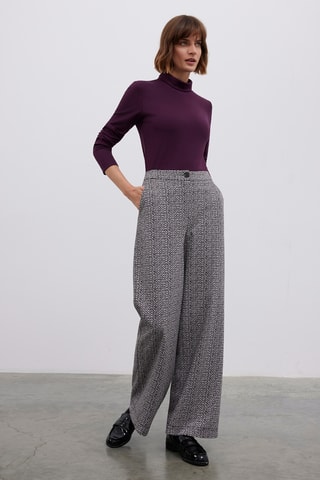 Calças wide legs - Preto e branco