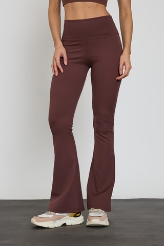 Calças de cintura alta - Castanho