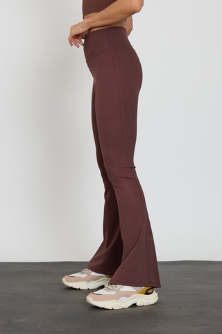 Calças de cintura alta - Castanho