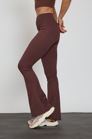 Calças de cintura alta - Castanho