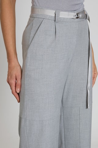 Calças wide legs - Cinzento-claro