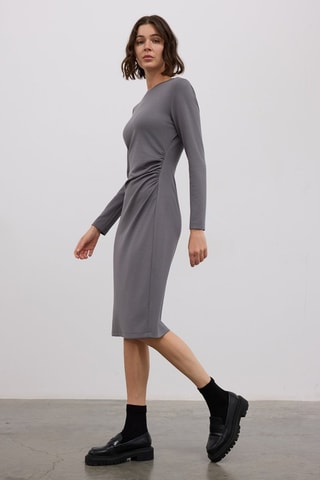 Vestido midi - Cinzento