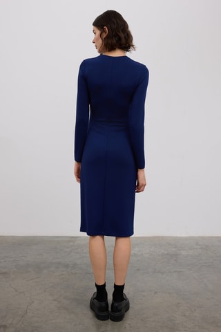 Vestido midi - Azul-marinho