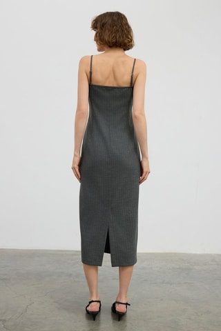 Vestido Midi sem mangas - Cinzento-escuro