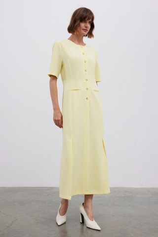 Vestido comprido - Amarelo-pálido