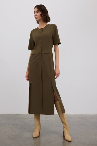 Vestido comprido - Caqui