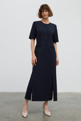 Vestido comprido - Azul-marinho