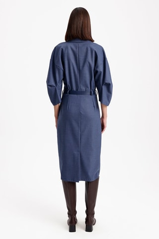 Vestido direito - Azul-escuro