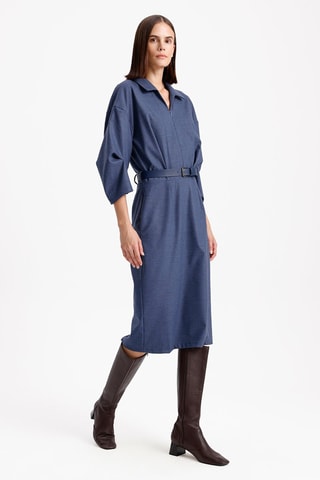 Vestido direito - Azul-escuro