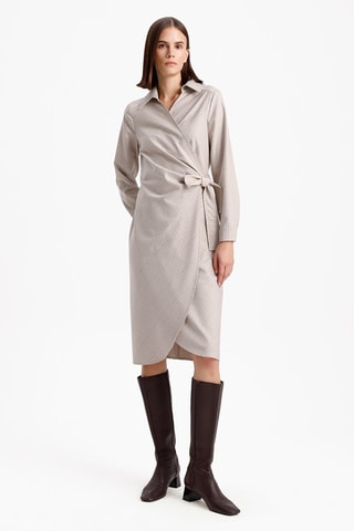 Vestido traçado - Bege