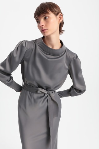 Vestido midi - Cinzento