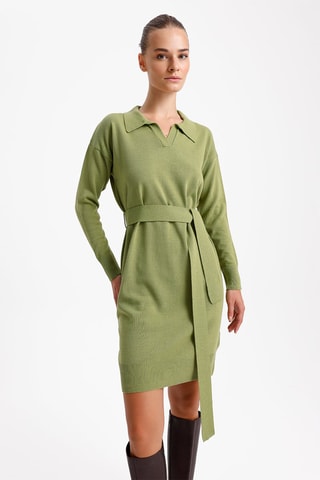 Vestido direito - Verde-claro