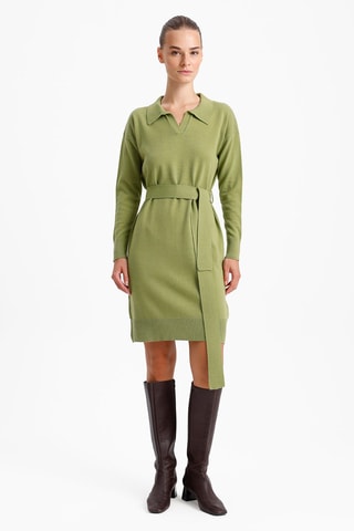 Vestido direito - Verde-claro