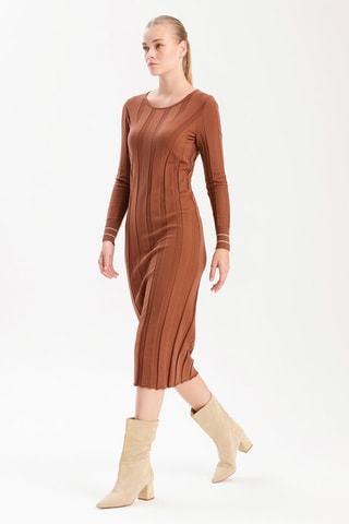 Vestido justo - Castanho