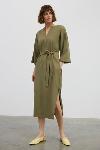 Vestido midi - Caqui