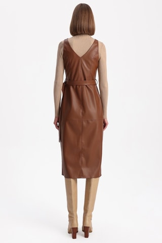 Vestido midi - Castanho