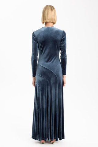 Vestido comprido em veludo - Toupeira