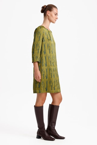 Vestido direito - Verde-azeitona e azul-petróleo