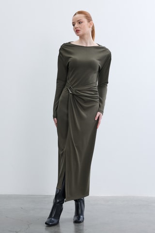 Vestido comprido - Caqui