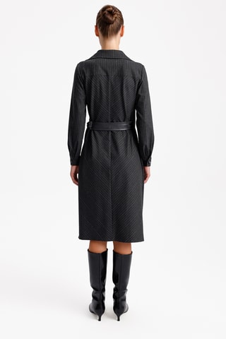 Vestido traçado - Antracite e cru