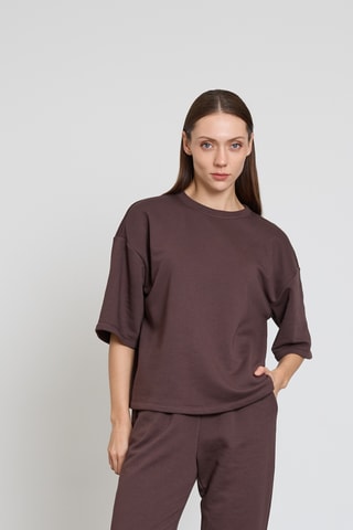 T-shirt oversize - Castanho