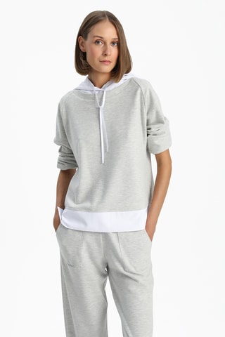 Sweat com capuz - Cinzento