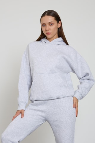 Sweat com capuz - Cinzento-claro