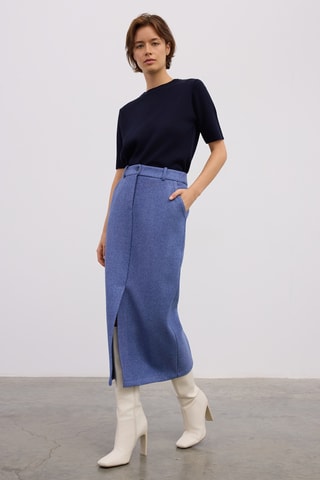 Saia justa midi - Azul