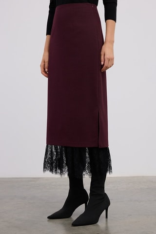 Saia comprida - Bordô