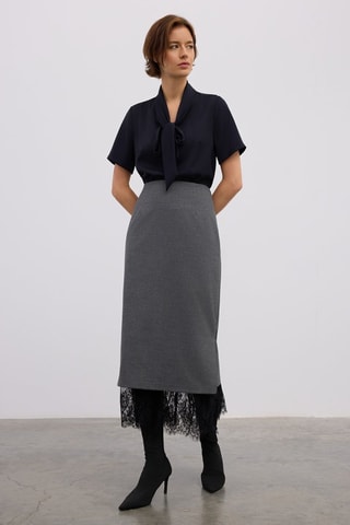 Saia comprida - Cinzento