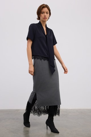 Saia comprida - Cinzento