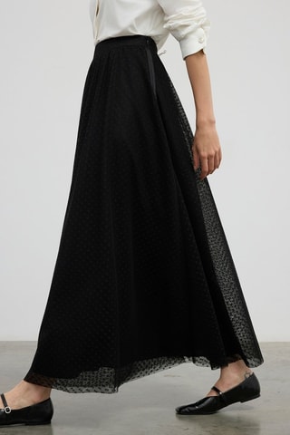 Saia comprida de cintura alta - Preto