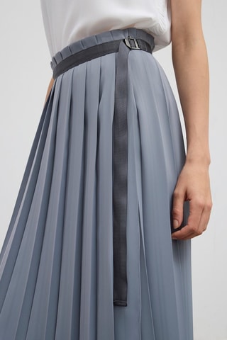 Saia plissada de cintura alta - Antracite