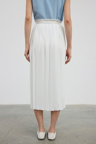 Saia plissada de cintura alta - Branco