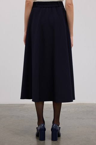 Saia midi - Azul-marinho