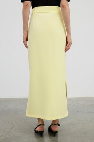Saia midi - Amarelo-pálido