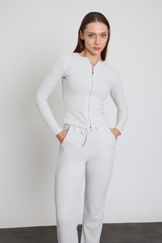Casaco de malha e calças Cinzento-claro
