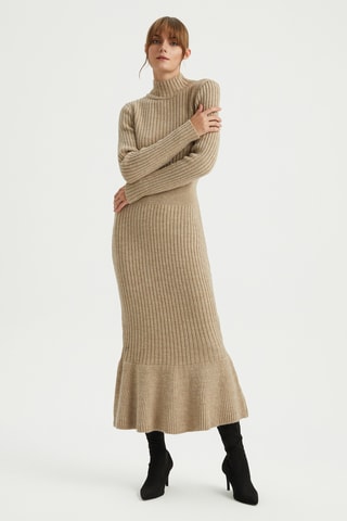 Vestido-camisola - Bege