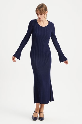 Vestido-camisola - Azul-marinho