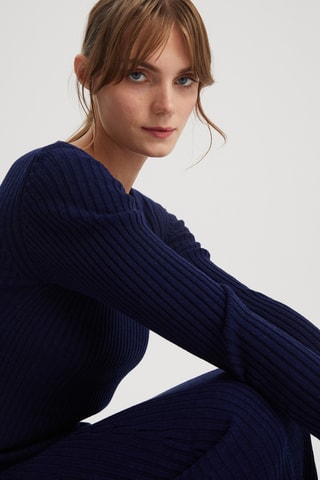 Vestido-camisola - Azul-marinho