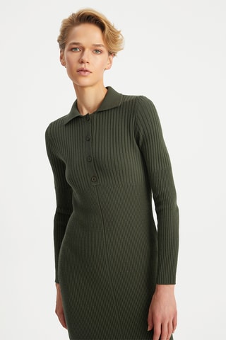 Vestido-polo - Caqui