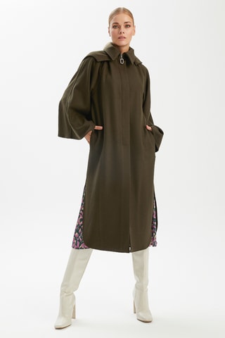 Sobretudo com capuz - Caqui