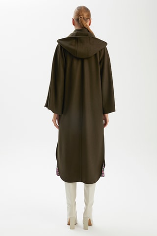 Sobretudo com capuz - Caqui