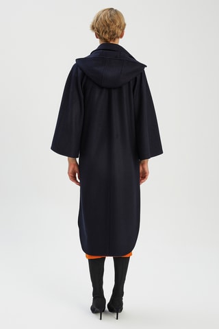 Sobretudo com capuz - Azul-marinho