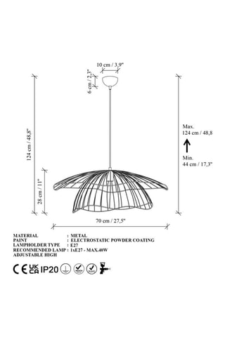 Suspension Mantar - Doré - 40 W
