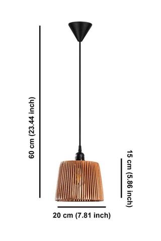 Lámpara de techo de bambú Akin - Natural - 45-60 W