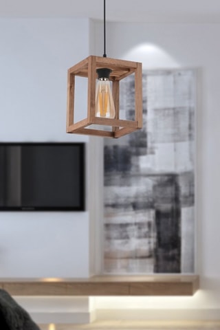 Lámpara de techo de madera Cube - Natural