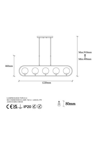 Suspension - Doré et blanc - 5 x 15 W