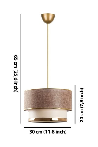 Lámpara de techo Cake - Beige y dorado - 60 W