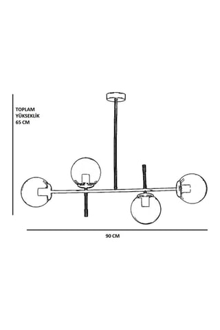 Suspension Favori - Doré - 4 x 60 W